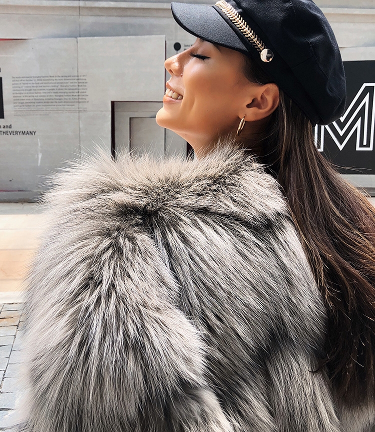 Cropped Silver Fox Fur Jacket 270 Details 5