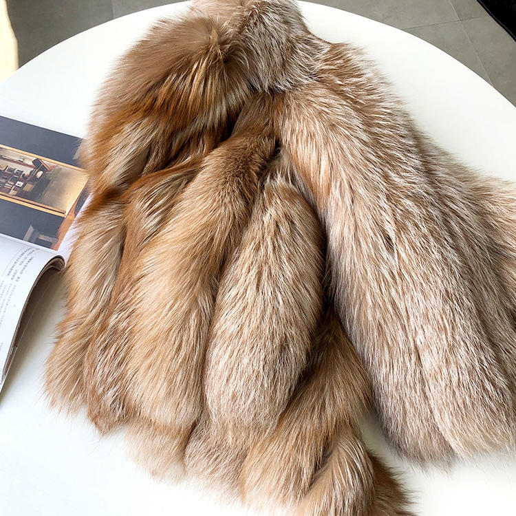 Cropped Chocolate Fox Fur Jacket 271 Details 1