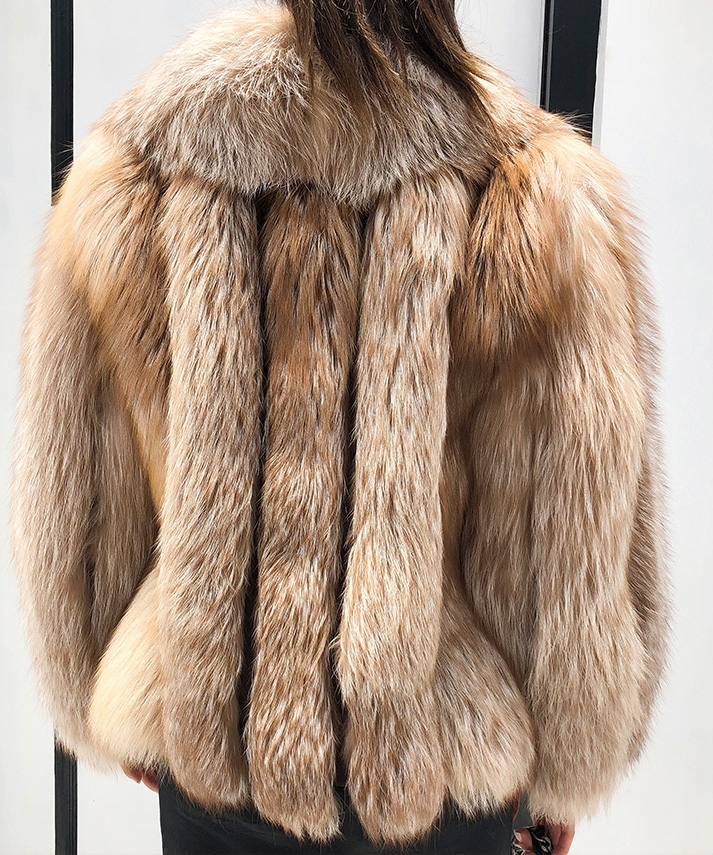 Cropped Chocolate Fox Fur Jacket 271 Details 6