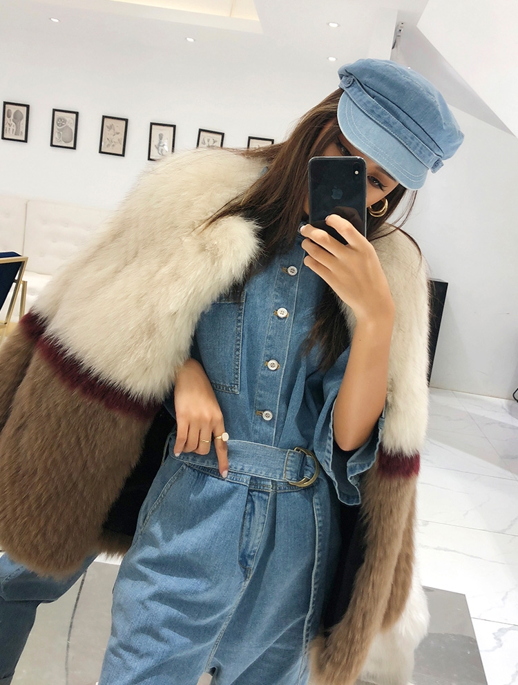Multicolored Fox Fur Jacket 274 Details 6