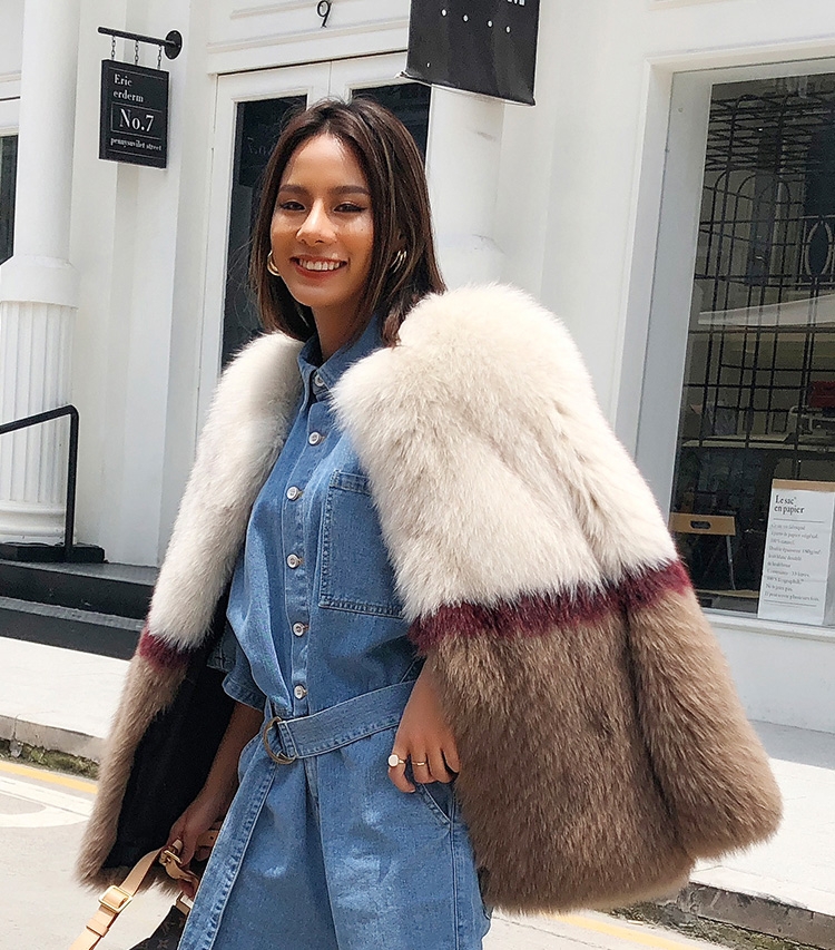 Multicolored Fox Fur Jacket 274 Details 9