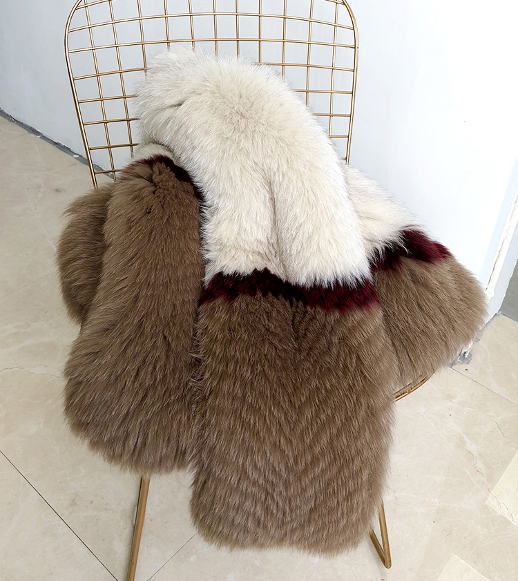 Multicolored Fox Fur Jacket 274 Details 2