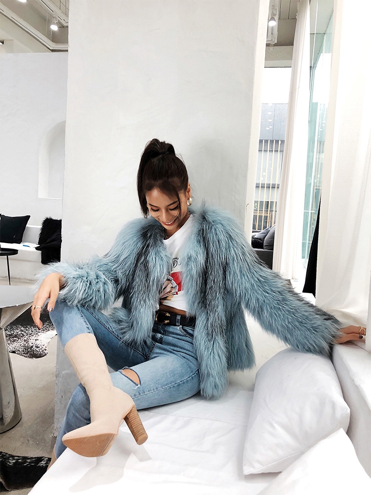 Cropped Knitted Fox Fur Jacket 275 Details 5