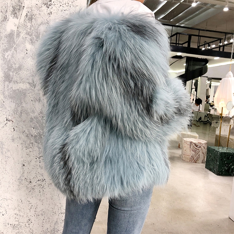 Cropped Knitted Fox Fur Jacket 275 Details 8