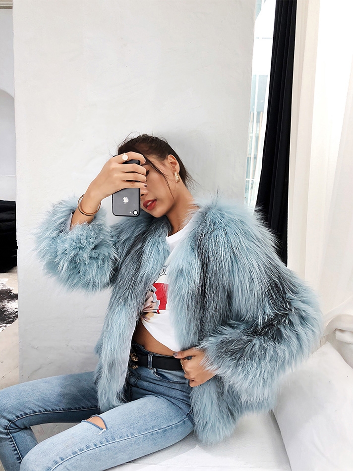 Cropped Knitted Fox Fur Jacket 275 Details 6