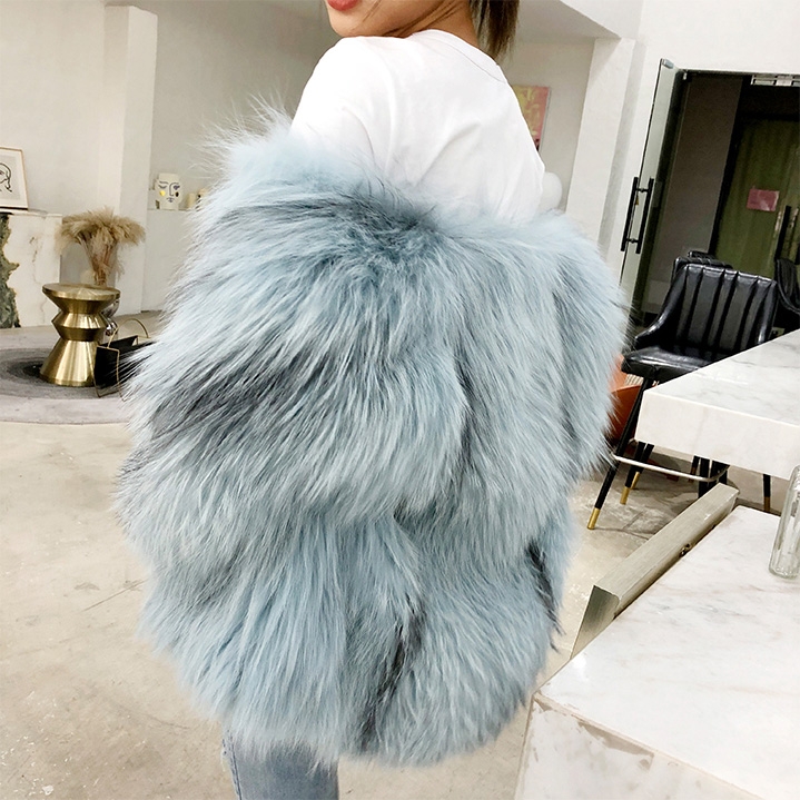 Cropped Knitted Fox Fur Jacket 275 Details 7