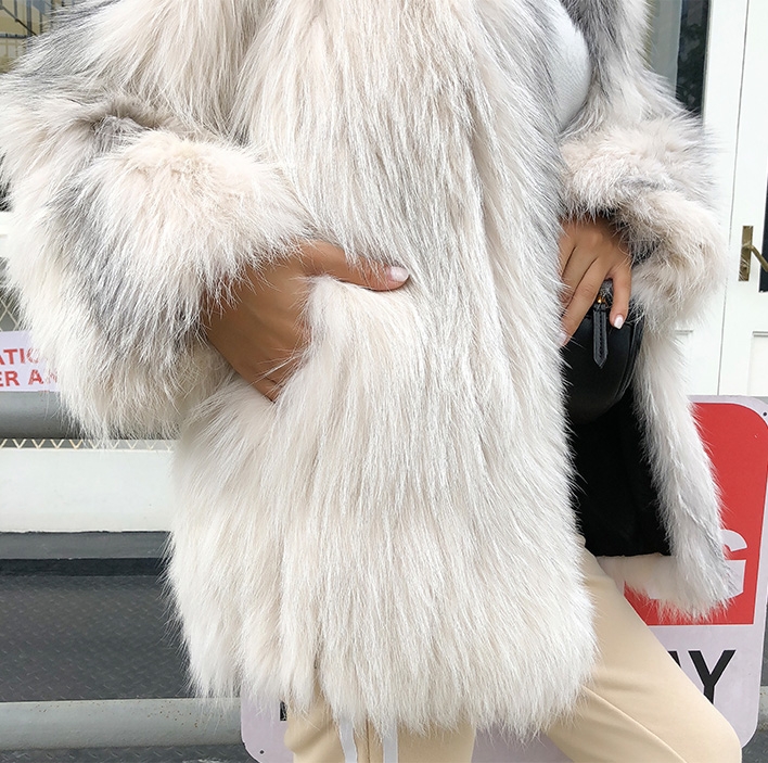 Hooded Knitted Fox Fur Jacket 276 Details 8