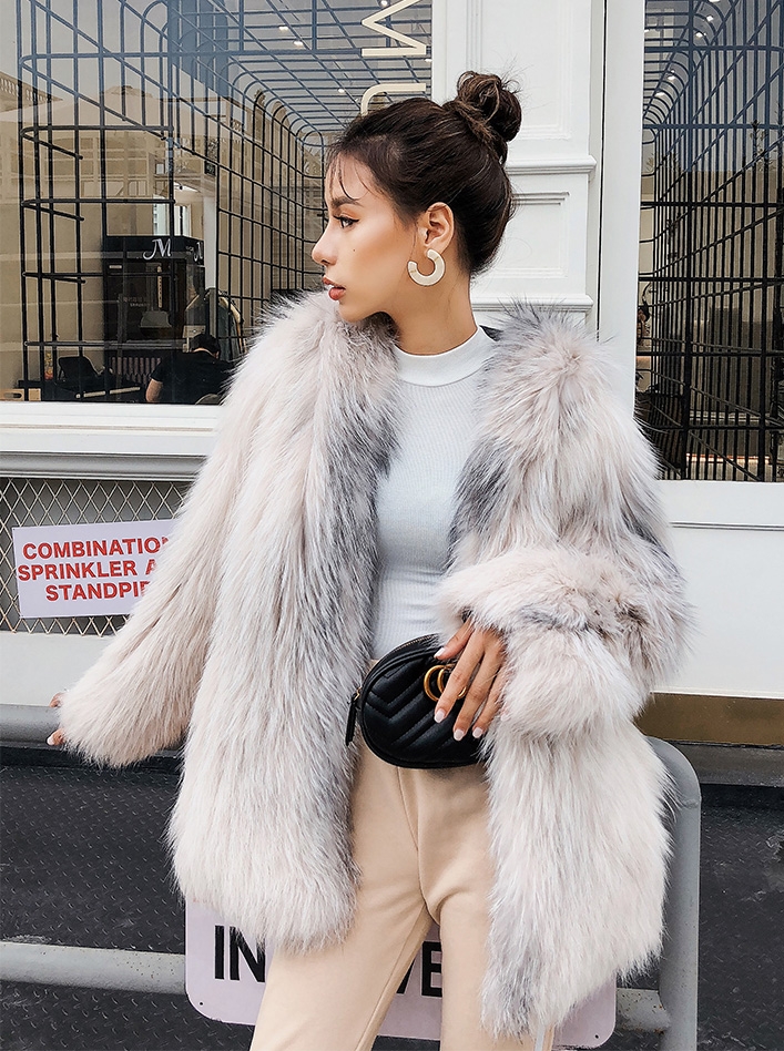 Hooded Knitted Fox Fur Jacket 276 Details 2