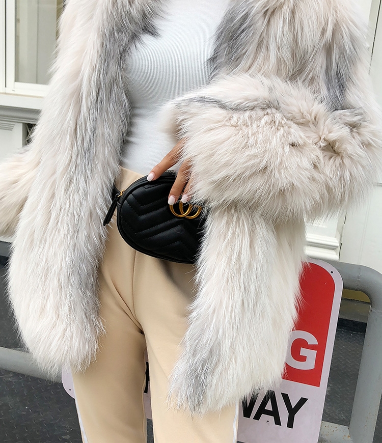 Hooded Knitted Fox Fur Jacket 276 Details 7