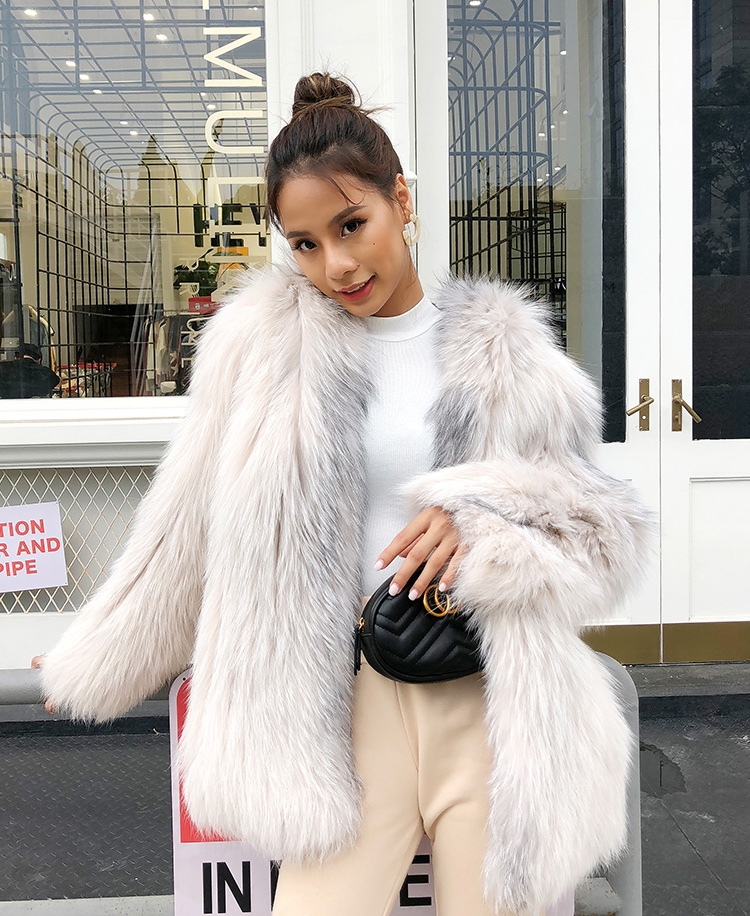 Hooded Knitted Fox Fur Jacket 276 Details 6