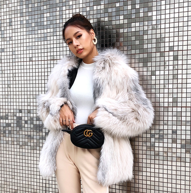 Hooded Knitted Fox Fur Jacket 276 Details 4