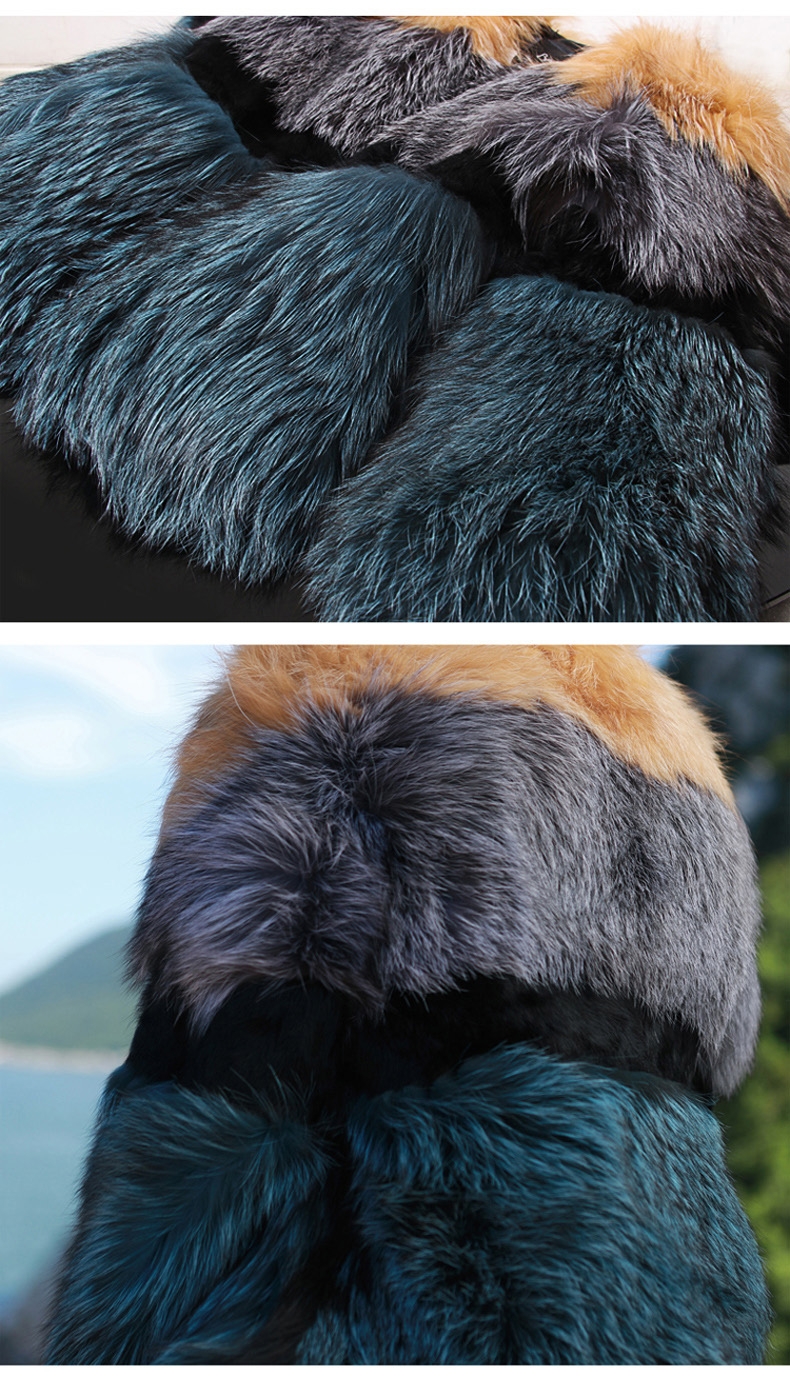 Layered Multicolor Fox Fur Jacket 295-6