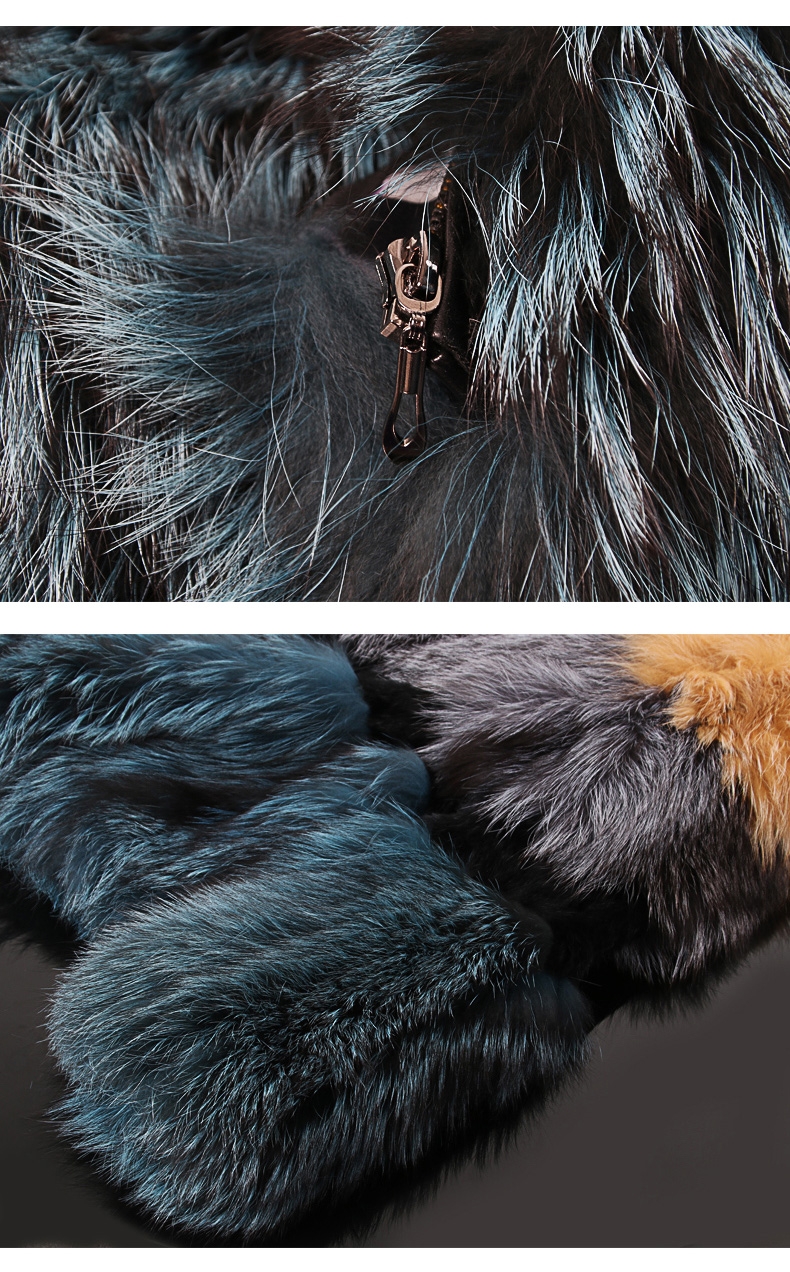Layered Multicolor Fox Fur Jacket 295-5