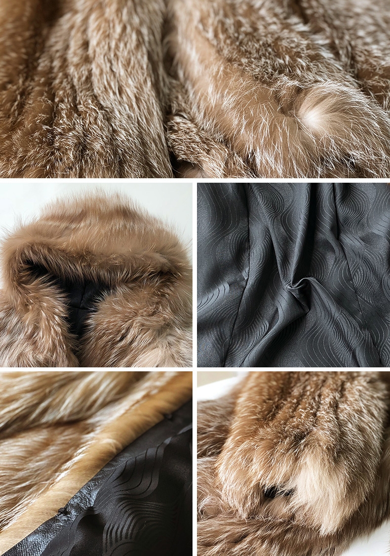 Hooded Chocolate Fox Fur Jacket 327-2