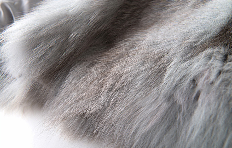 Fox Fur Hooded Vest with Wool Knitting Jacket 710 Details 1