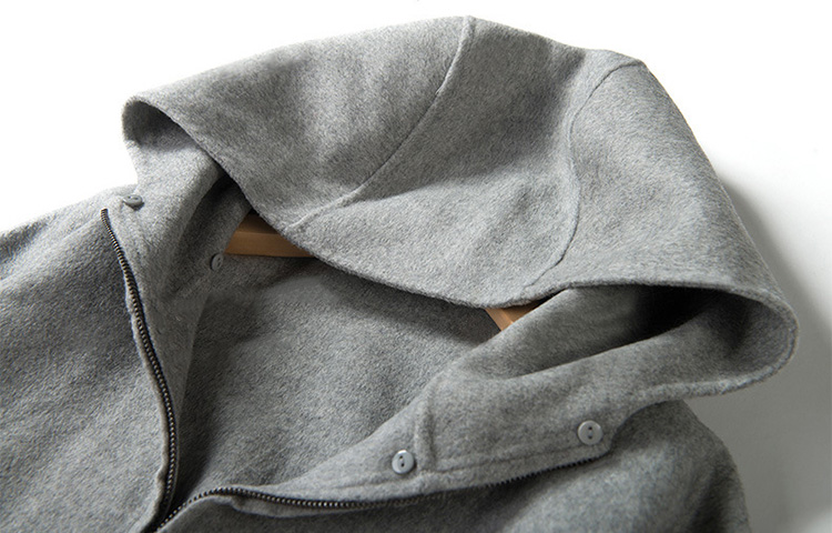 Fox Fur Hooded Vest with Wool Knitting Jacket 710 Details 2
