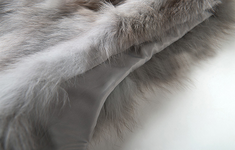 Fox Fur Hooded Vest with Wool Knitting Jacket 710 Details 8