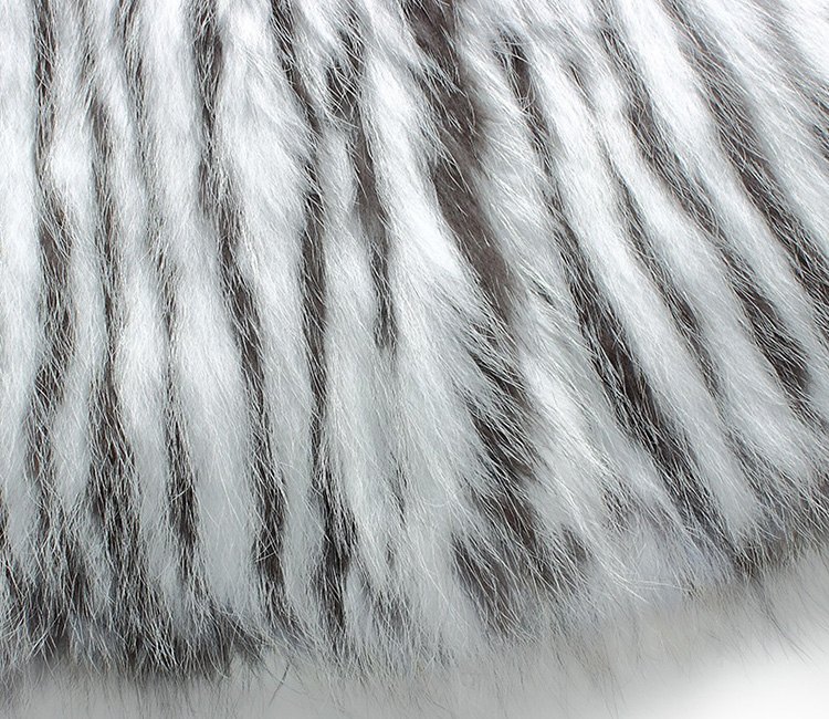 Silver Fox & Raccoon Fur Knitted Jacket 764 Details 1