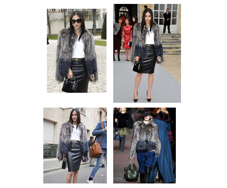Knitted Silver Fox Fur Jacket 927 Details 1