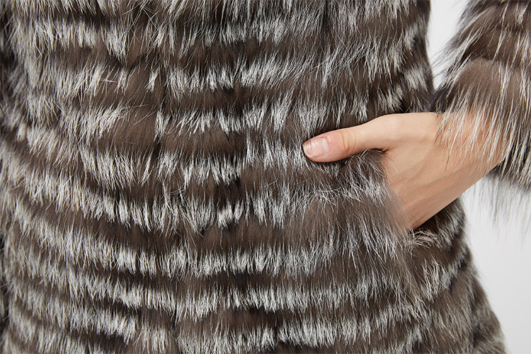 Silver Fox Fur Jacket 970 Details 12