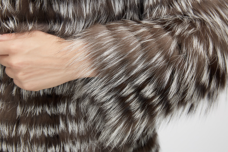 Silver Fox Fur Jacket 970 Details 11