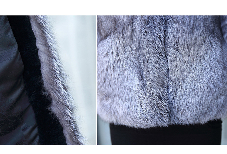Silver Blue Fox Fur Jacket 992 details3