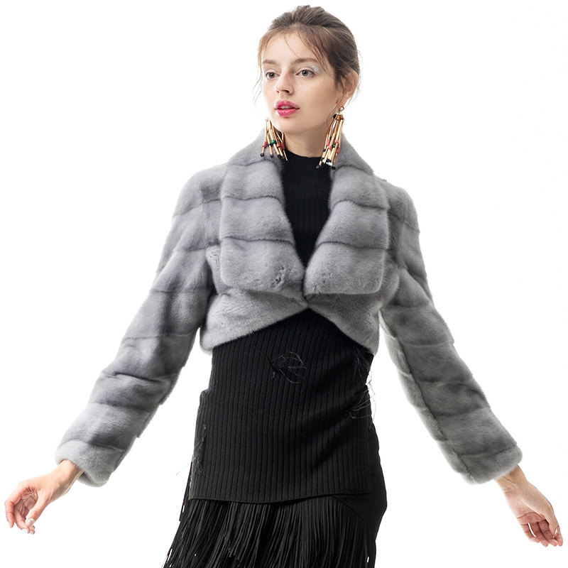 Mink Fur Cropped Bolero Jacket 0088-3