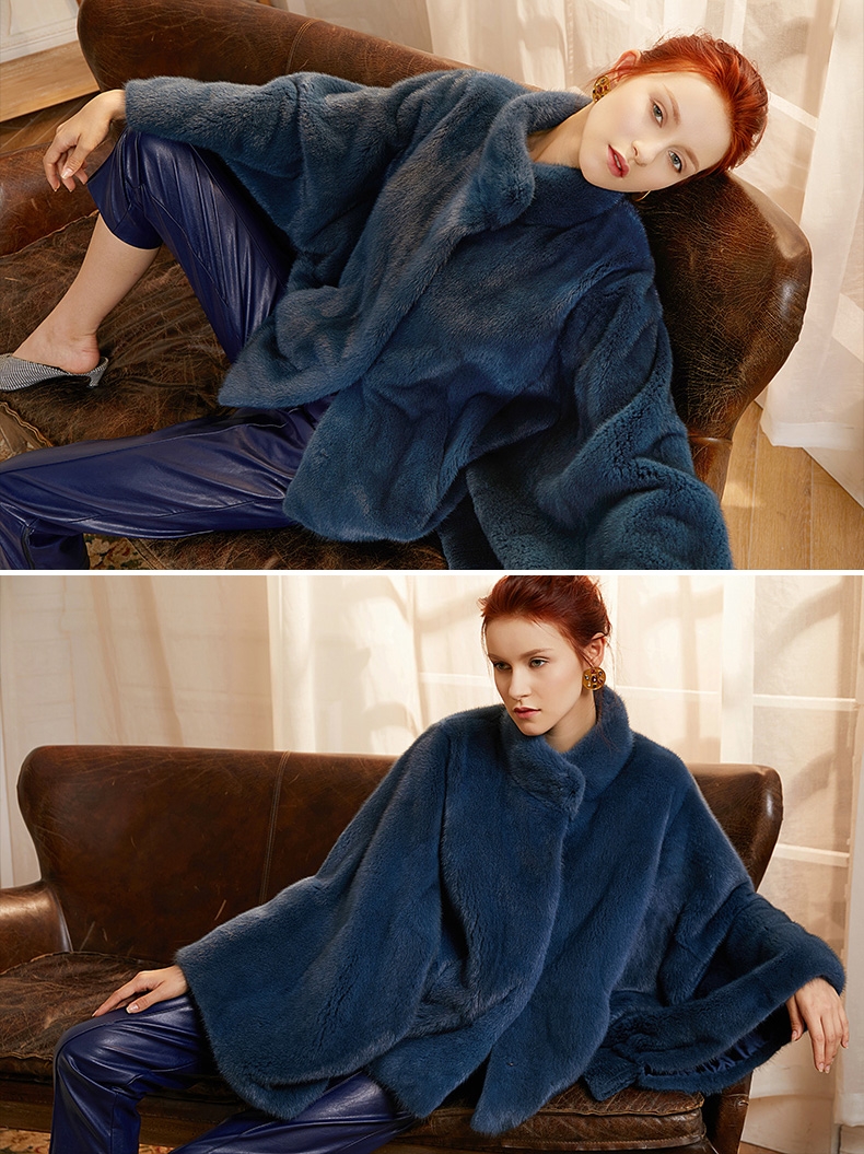 Mink Fur Cape-Shaped Jacket 0114-4