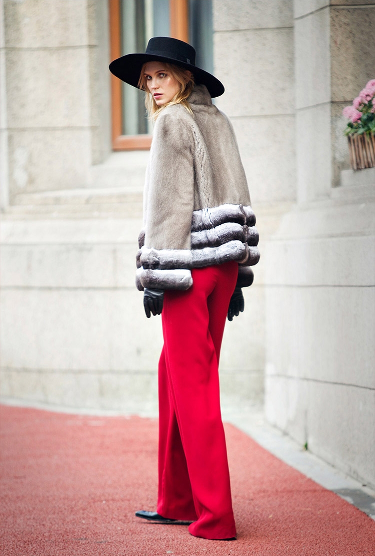 Mink Fur Jacket with Chinchilla Fur Trim 0115-6