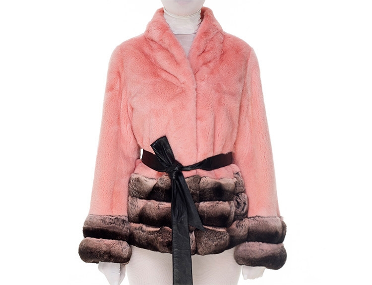 Mink Fur Jacket with Chinchilla Fur Trim 0115-11