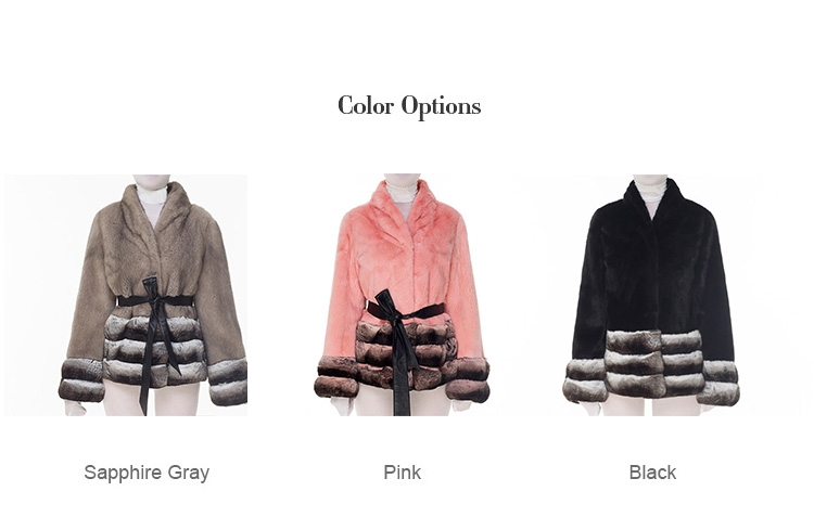 Mink Fur Jacket with Chinchilla Fur Trim 0115-1