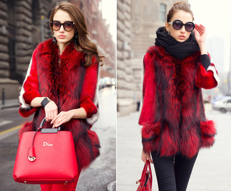 Mink Fur Coat With Fox Fur Trim 747 Details 3