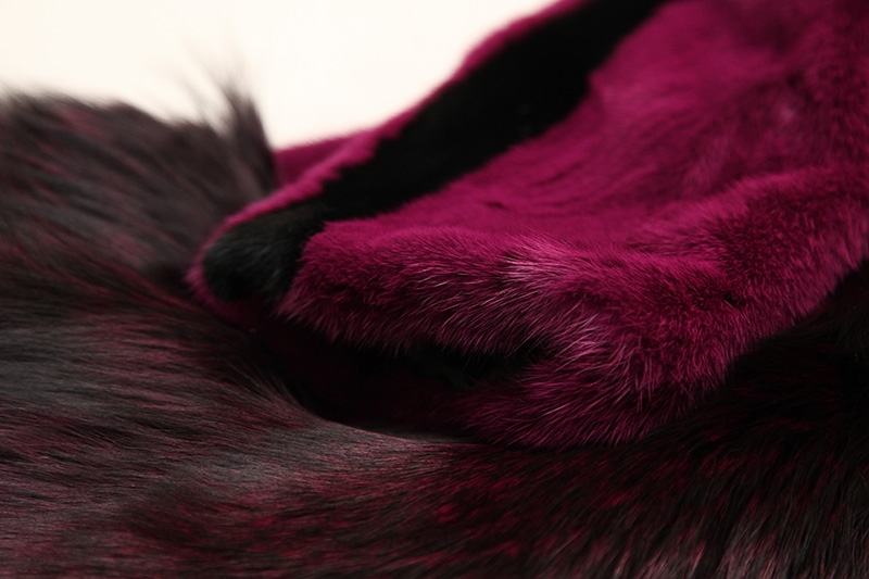 Mink Fur Coat With Silver Fox Fur Trim 747b-14
