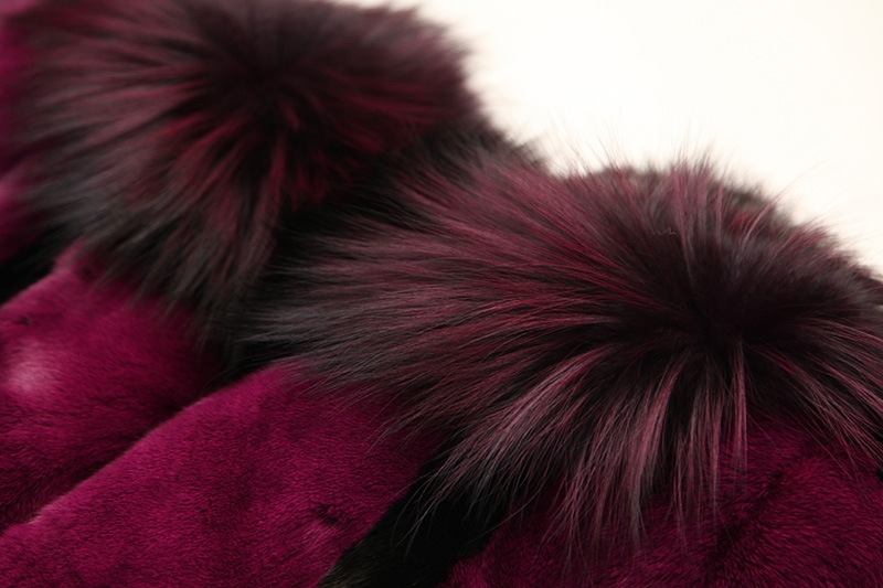 Mink Fur Coat With Silver Fox Fur Trim 747b-12