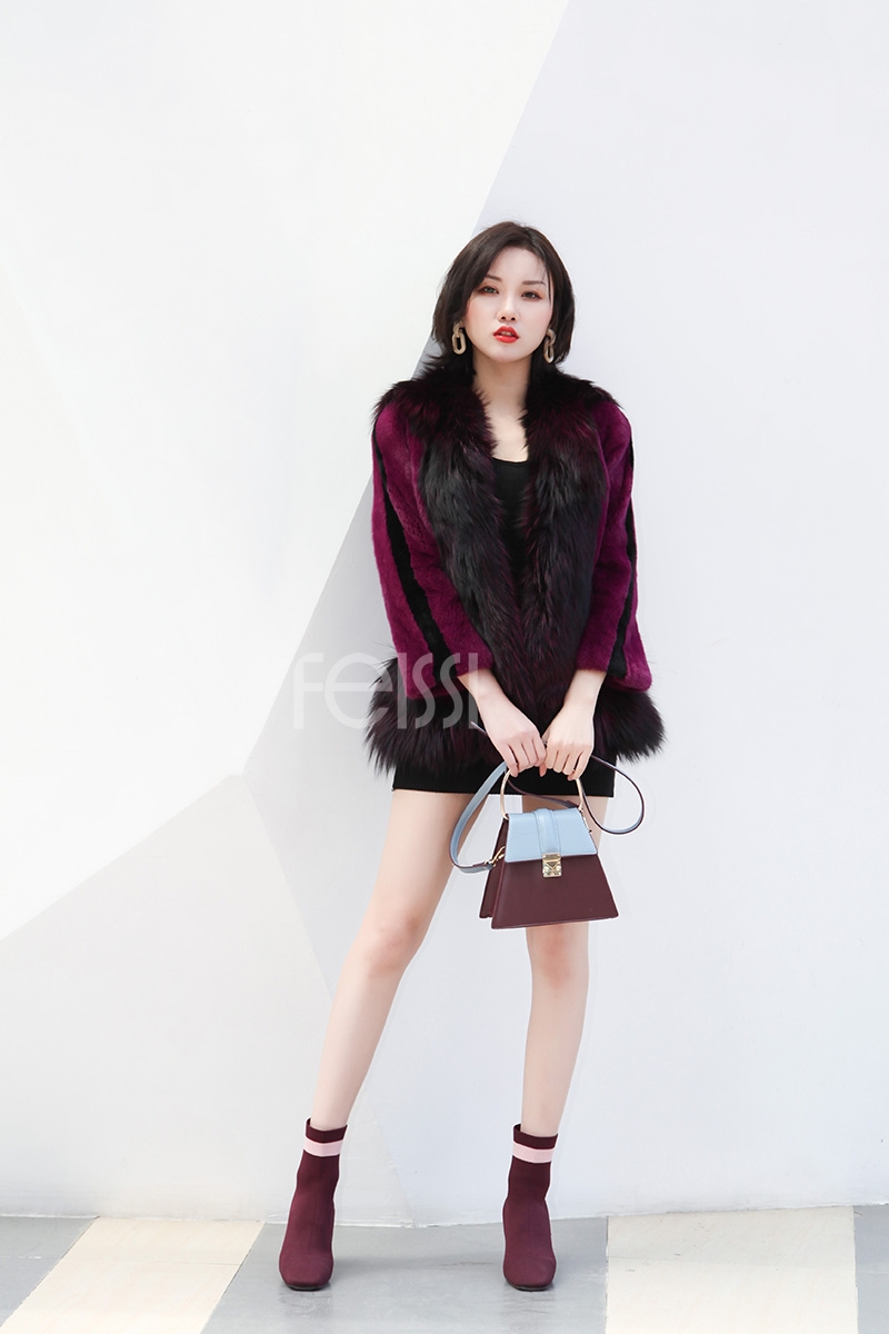 Mink Fur Coat With Silver Fox Fur Trim 747b-2