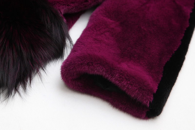 Mink Fur Coat With Silver Fox Fur Trim 747b-16