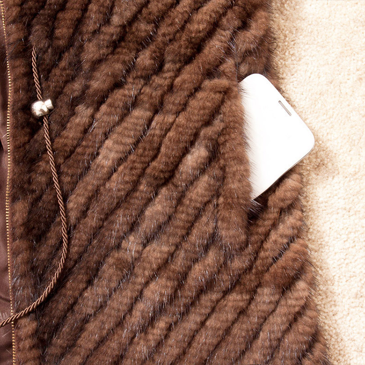 Knitted Mink Fur Jacket With Hood 749 Details 5
