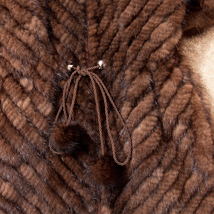 Knitted Mink Fur Jacket With Hood 749 Details 6