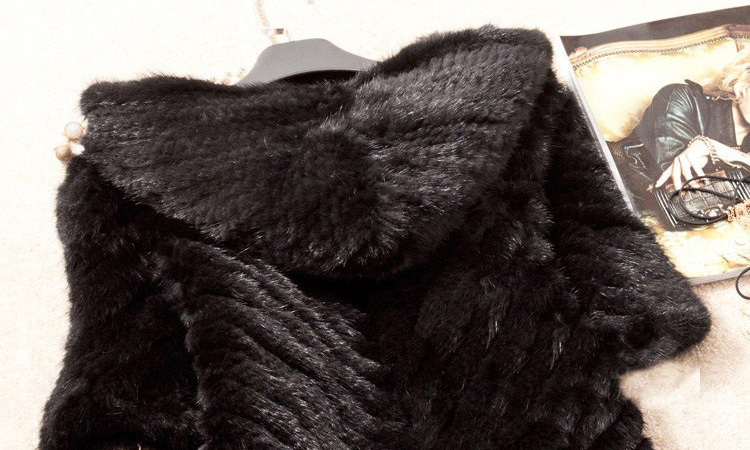 Knitted Mink Fur Jacket With Hood 749 Details 3