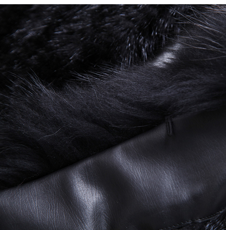 Mink Fur Knitted Jacket with Raccoon Fur Trim SKU: ffjamik35 Details3