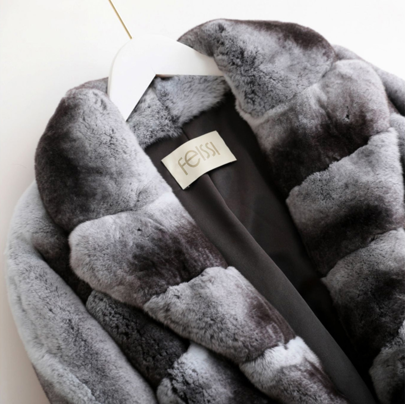 Rex Rabbit Fur Jacket with Chinchilla Look 0117-2