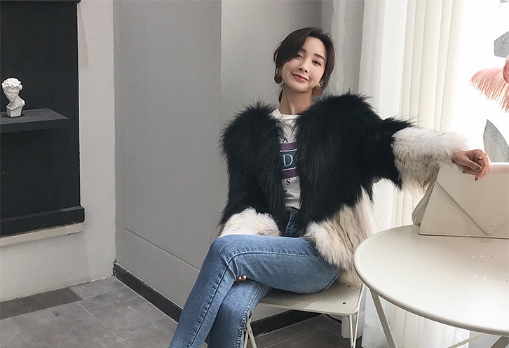 Knitted Raccoon Fur Jacket 306-3