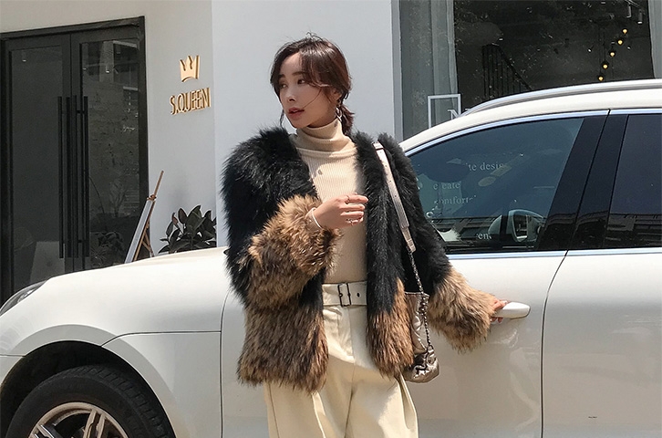Knitted Raccoon Fur Jacket 306-2
