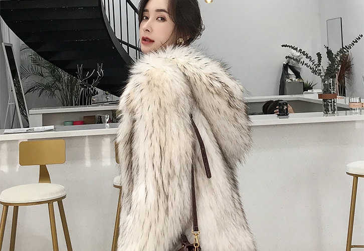 Hooded Knitted Raccoon Fur Jacket 307-2