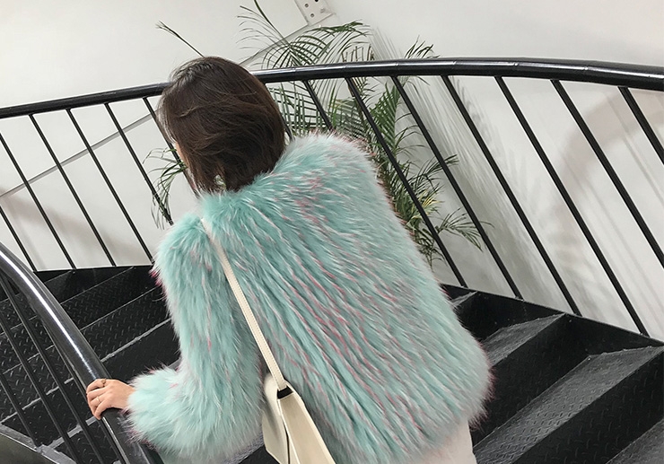Knitted Raccoon Fur Cropped Jacket 312-4