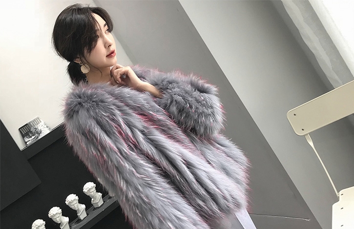 Knitted Raccoon Fur Cropped Jacket 312-8