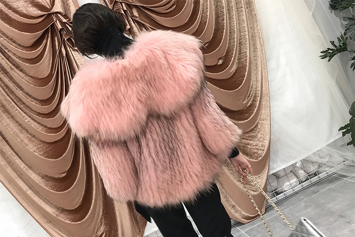 Wide Lapel Knitted Raccoon Fur Jacket 314-3