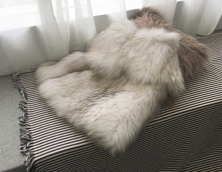 Wide Lapel Knitted Raccoon Fur Jacket 314-9