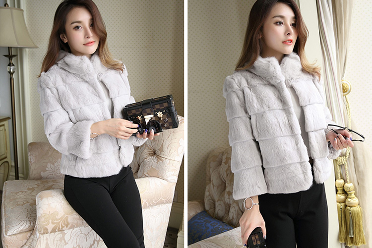 Sheared Rabbit Fur Jacket 724 Details 1
