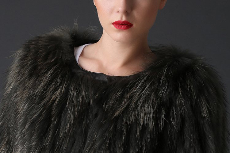 Knitted Raccoon Fur Coat 783 Details 2